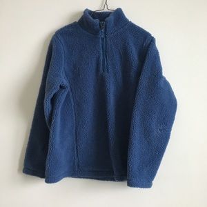 Lands end Sherpa blue pullover small cotton lined